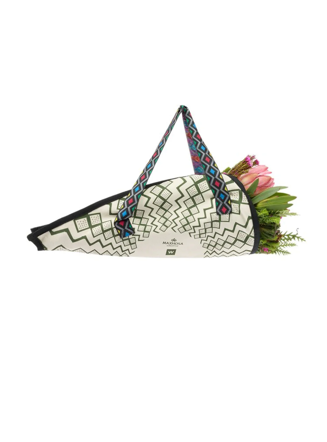 MGFB1 - MAXHOSA AFRICA Green Flower Carrier Bag - Image 3
